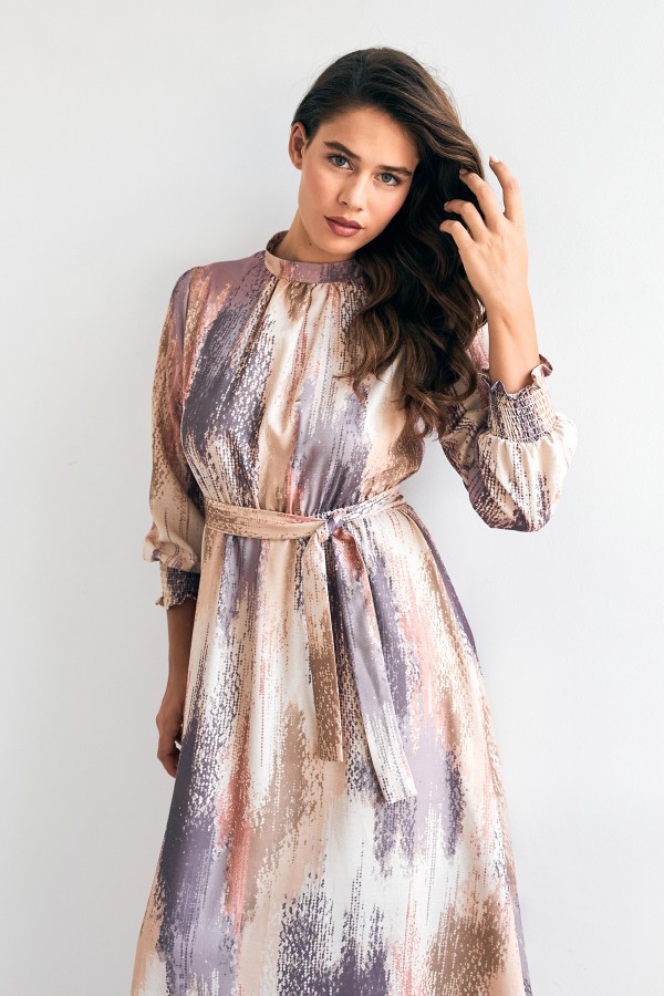 Olivia Desenli Elbise - Leylak