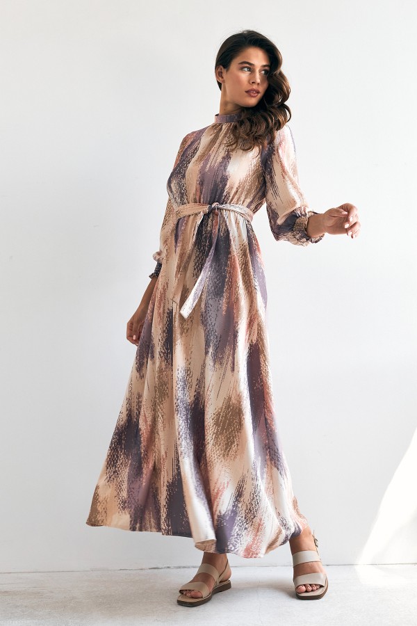 Olivia Desenli Elbise - Leylak