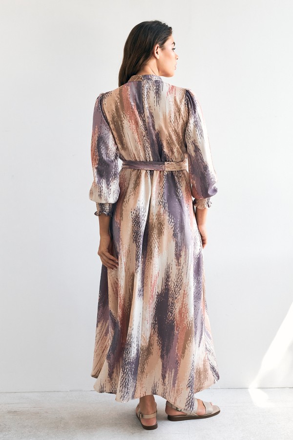 Olivia Desenli Elbise - Leylak