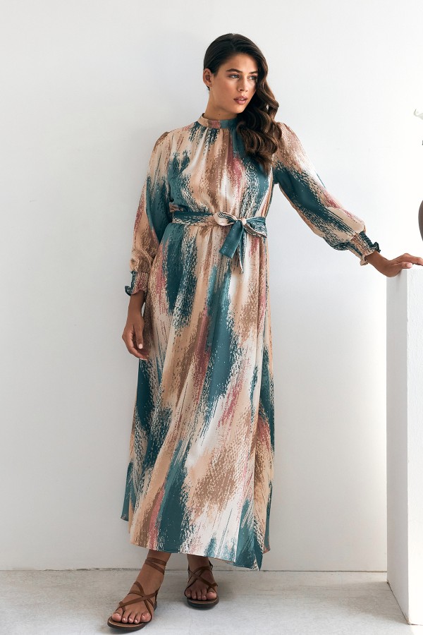 Olivia Patterned Dress - Emerald Olivia Patterned Dress - Emerald