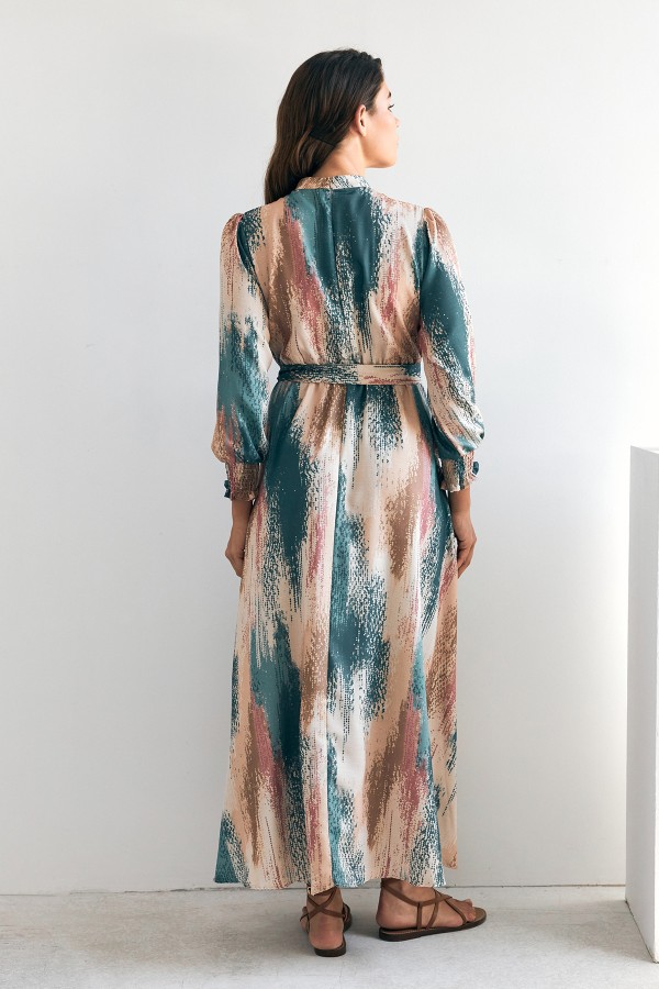 Olivia Patterned Dress - Emerald Olivia Patterned Dress - Emerald