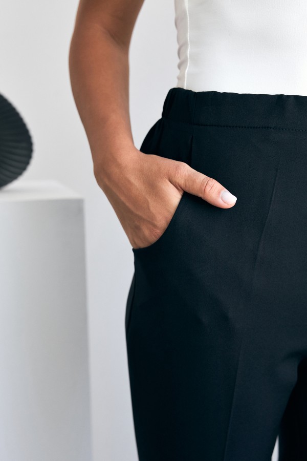 Elastic Waist Trousers - Black Elastic Waist Trousers - Black