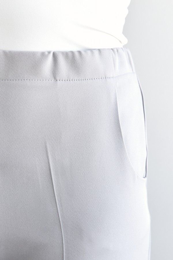 Beli Lastikli Pantolon - Gri
