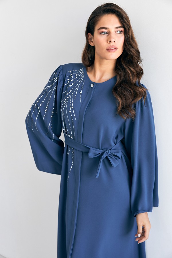 Viona Taşlı Abaya - Mavi