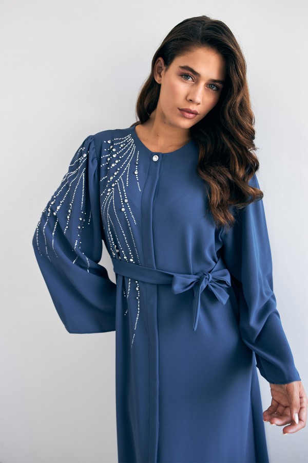 Viona Taşlı Abaya - Mavi