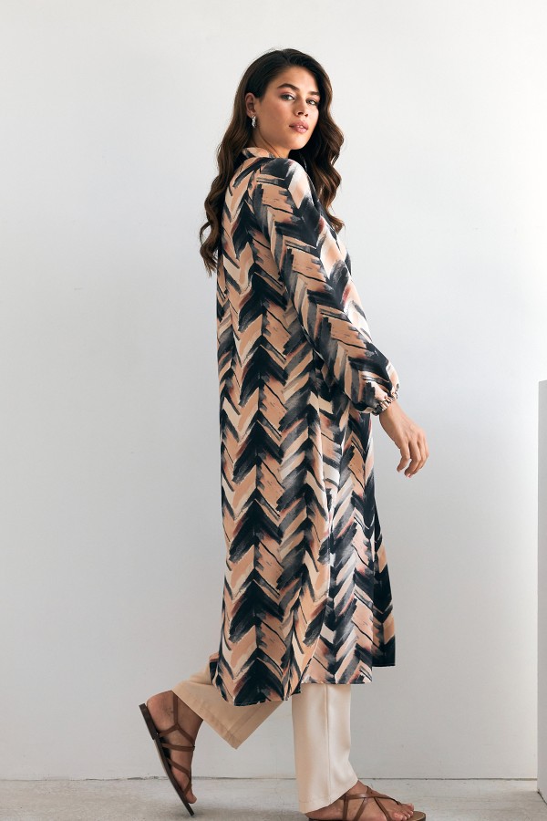 Violet Uzun Tunik Pantolon Takım - Siyah