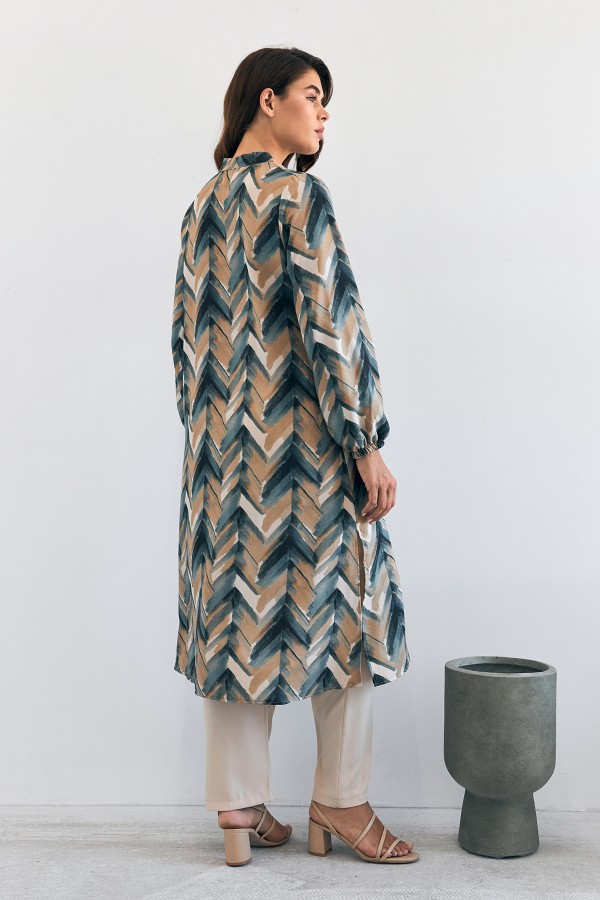 Violet Uzun Tunik Pantolon Takım - Zümrüt Violet Uzun Tunik Pantolon Takım - Zümrüt