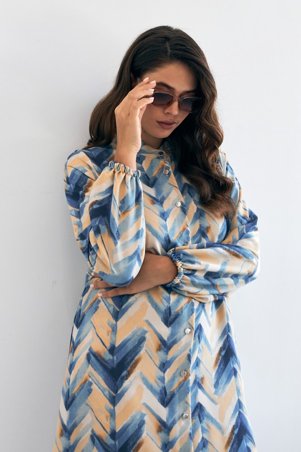 Violet Uzun Tunik Pantolon Takım - İndigo