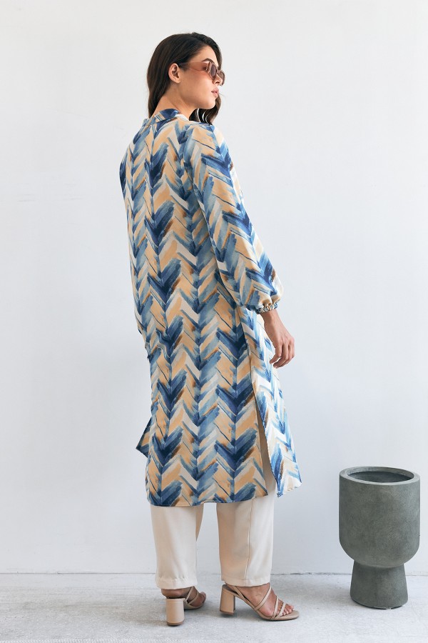 Violet Uzun Tunik Pantolon Takım - İndigo