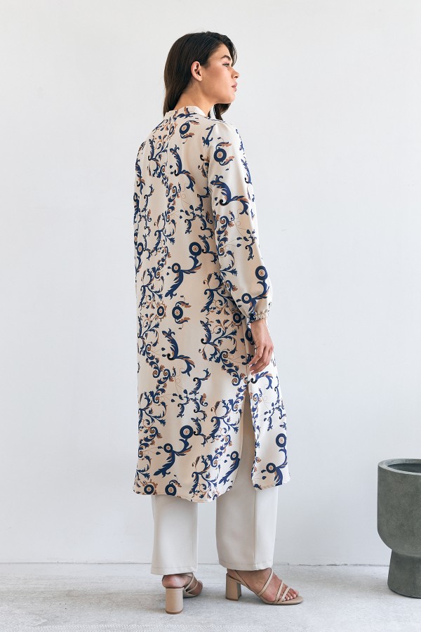 Noble Uzun Tunik Pantolon Takım - İndigo