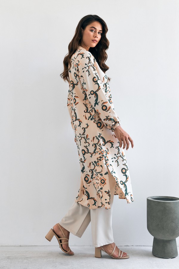 Noble Uzun Tunik Pantolon Takım - Zümrüt Noble Uzun Tunik Pantolon Takım - Zümrüt