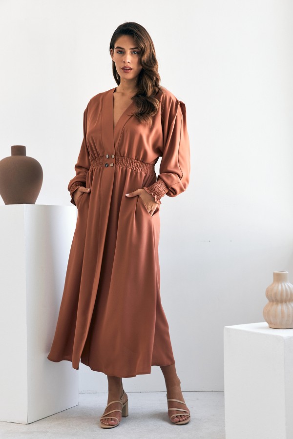 Laura Beli Büzgülü Kap - Camel Laura Beli Büzgülü Kap - Camel