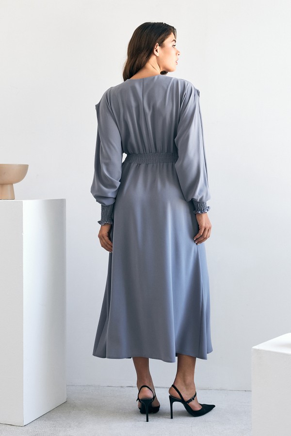 Laura Beli Büzgülü Kap - Gri