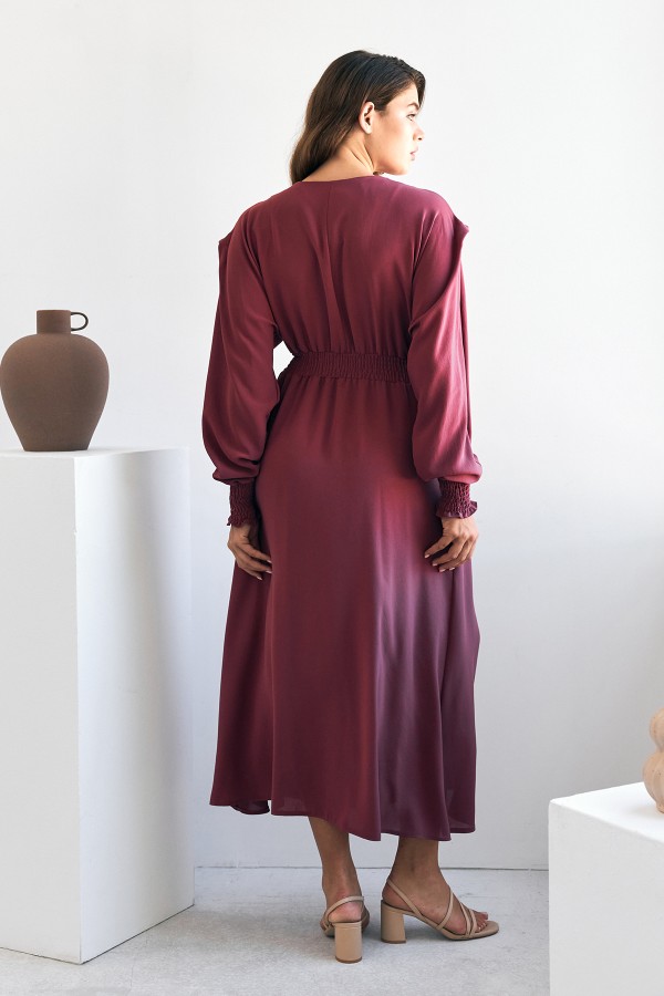 Laura Beli Büzgülü Kap - Gül Kurusu