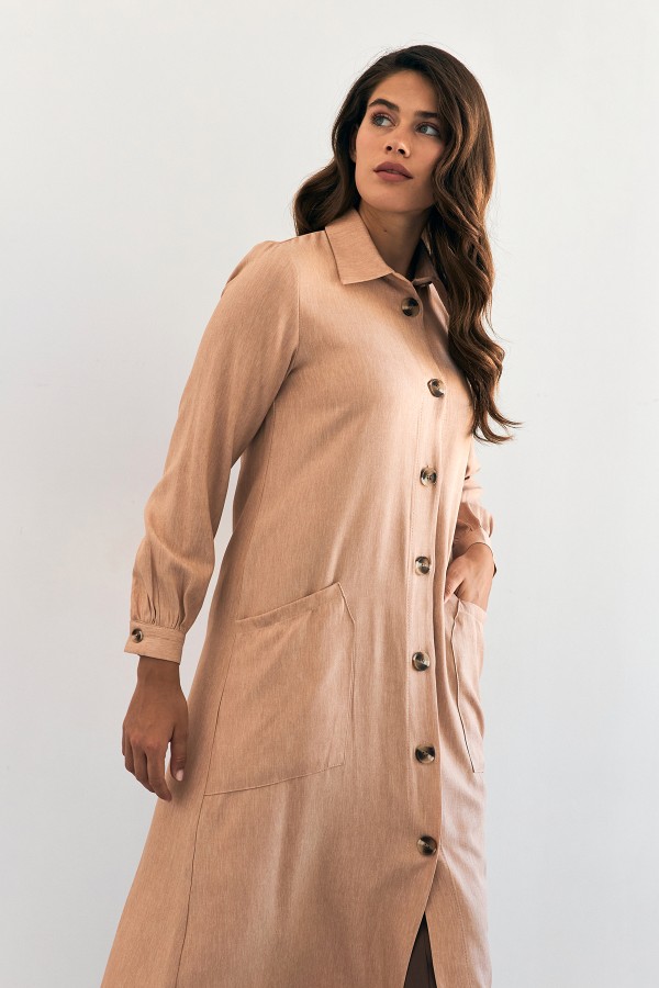Tencel Tunic with Pocket Detail - Camel