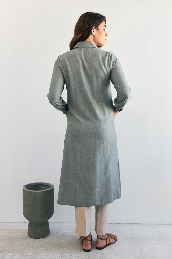 Cep Detaylı Tencel Tunik - Mint Cep Detaylı Tencel Tunik - Mint