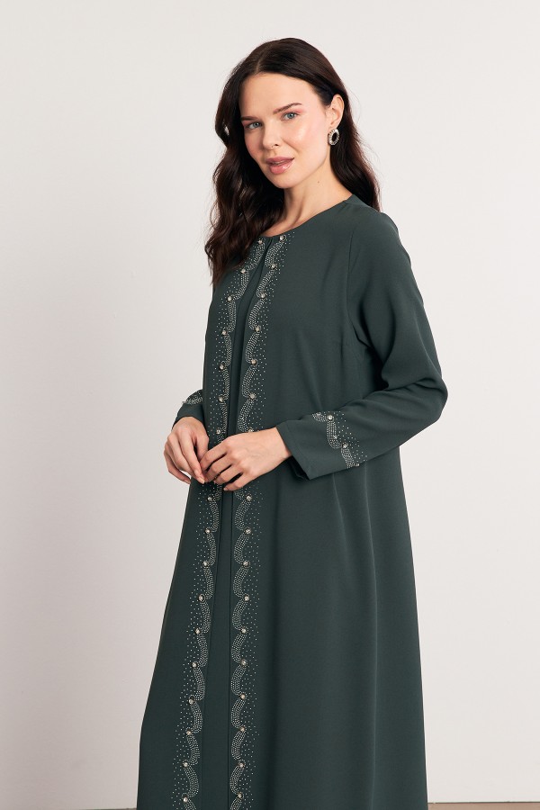 Lavin Büyük Beden Abiye - Haki