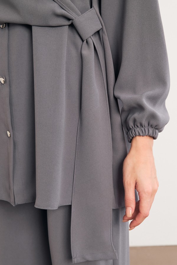 Perla Tunik Pantolon Takım - Gri