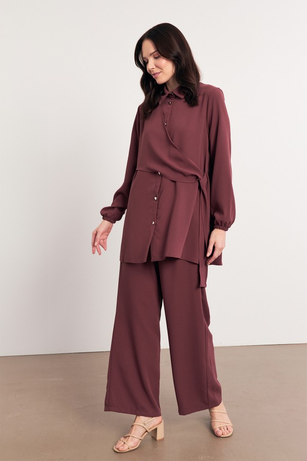 Perla Tunic Trouser Set - Dusty Rose