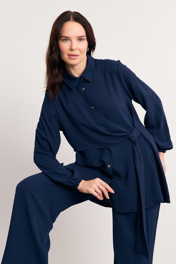 Perla Tunic Trouser Set - Indigo