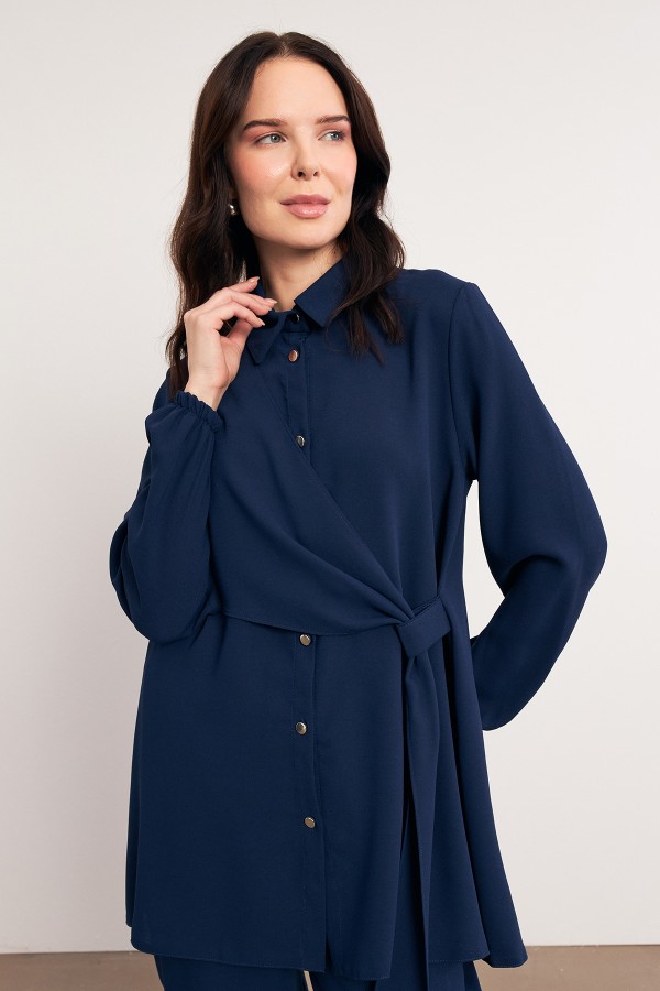 Perla Tunic Trouser Set - Indigo