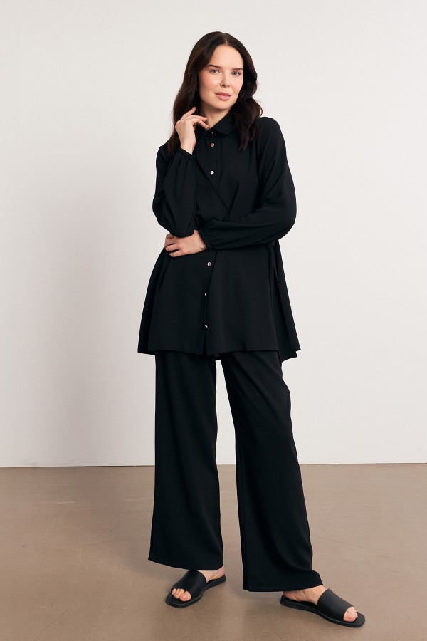 Perla Tunik Pantolon Takım - Siyah