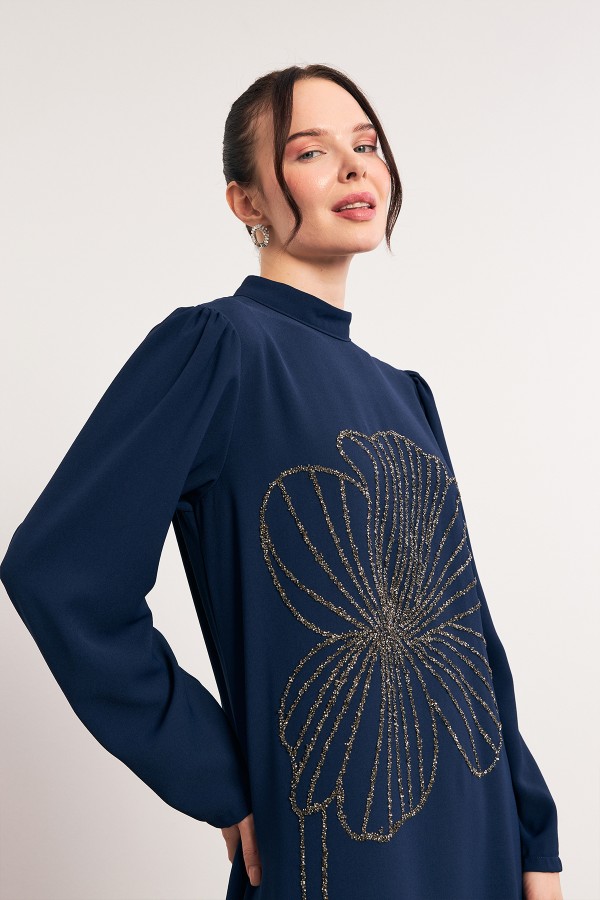 Taş İşleme Detaylı Abiye - İndigo