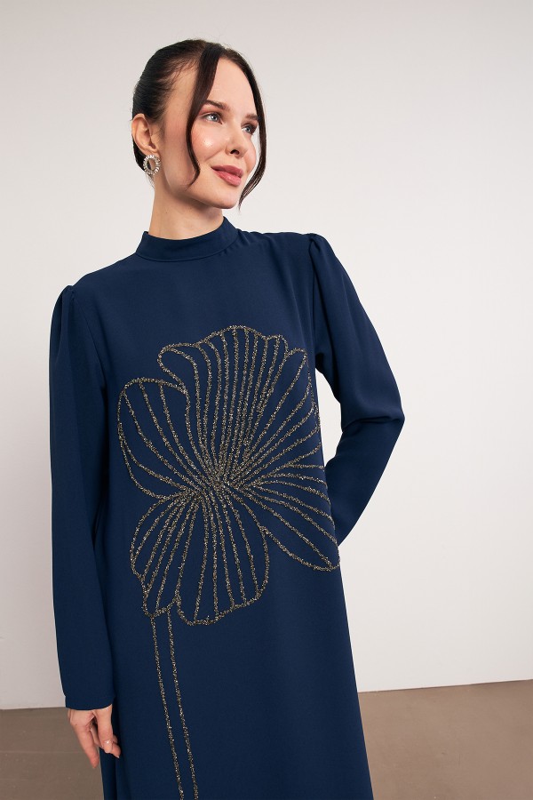 Taş İşleme Detaylı Abiye - İndigo