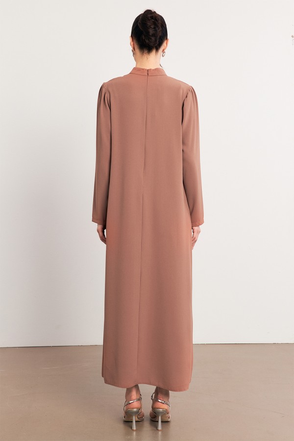 Taş İşleme Detaylı Abiye - Camel