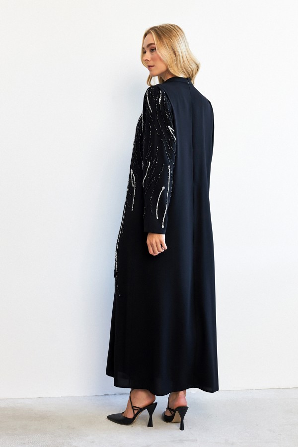 Zeren Taş İşlemeli Abiye - Siyah