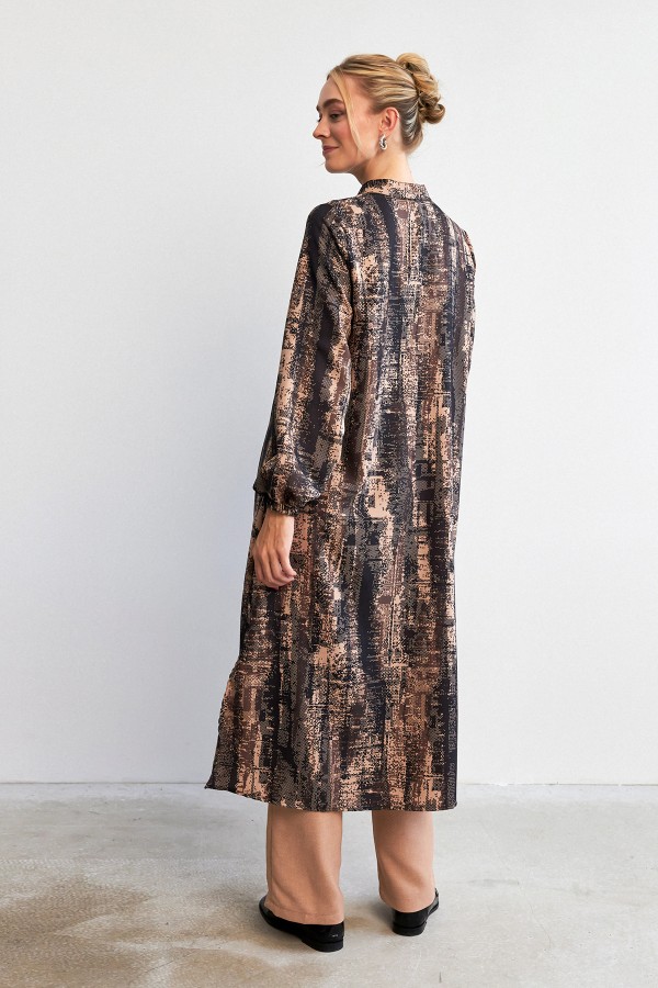 Empirme Desenli Tunik Pantolon Takım - Siyah