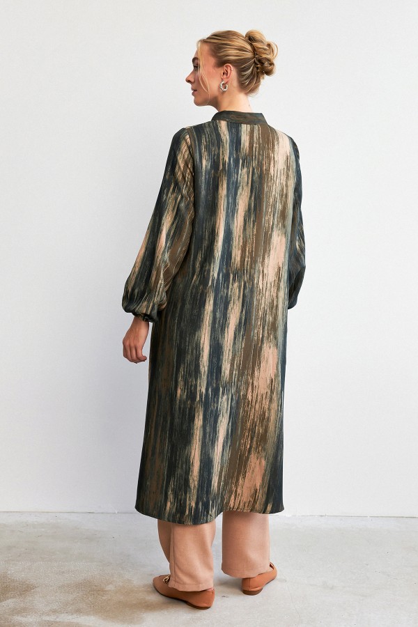 Noa Desenli Tunik Pantolon Takım - Zümrüt