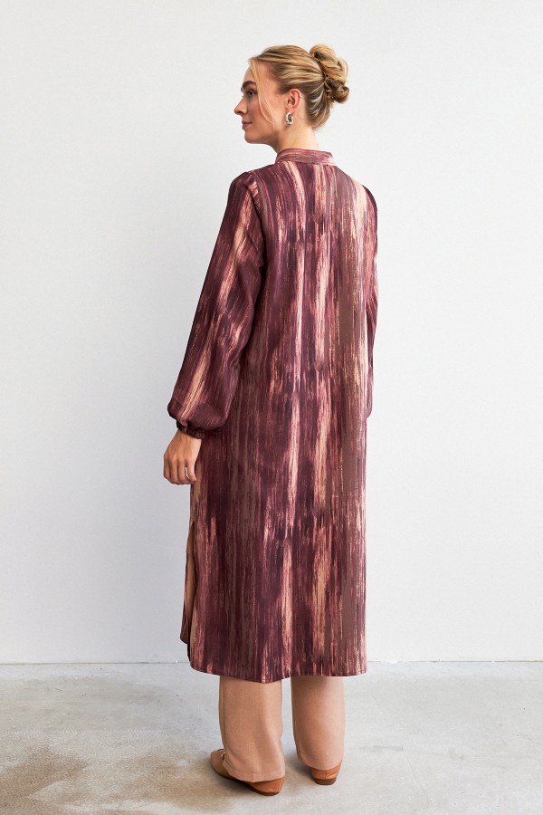 Noa Desenli Tunik Pantolon Takım - Gül Kurusu