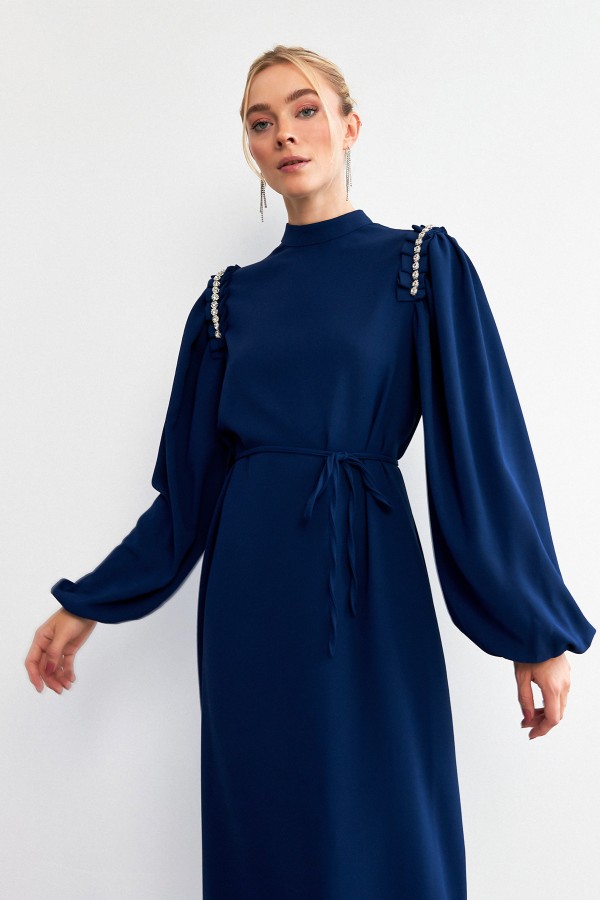 Nova Shoulder Detail Dress - Indigo Nova Shoulder Detail Dress - Indigo