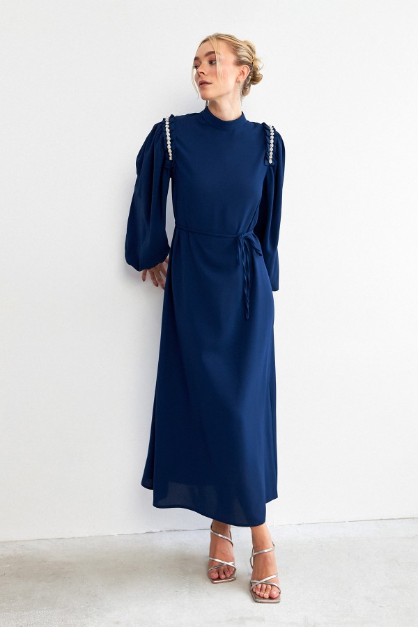Nova Shoulder Detail Dress - Indigo Nova Shoulder Detail Dress - Indigo
