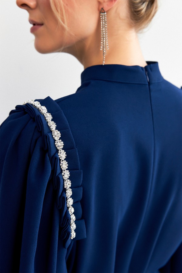 Nova Shoulder Detail Dress - Indigo Nova Shoulder Detail Dress - Indigo