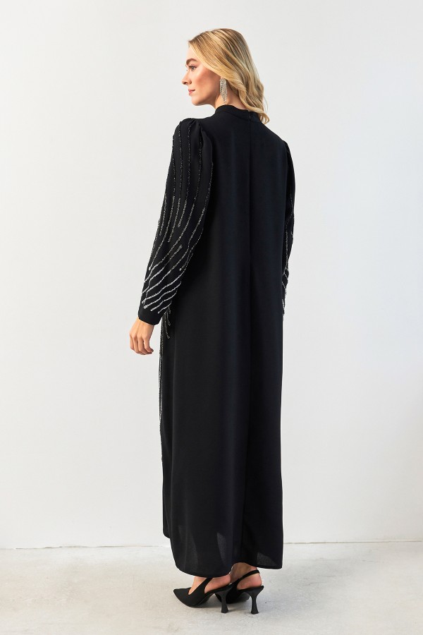 Nara Taş İşlemeli Abiye - Siyah