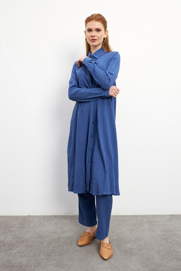 Elina Tunik Pantolon Takım - İndigo