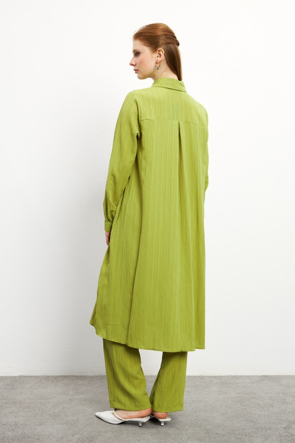 Elina Tunik Pantolon Takım - Yağ Yeşili