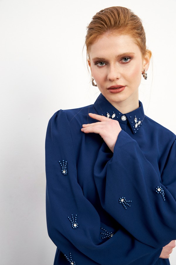 Leora Tunic Trouser Set - Indigo