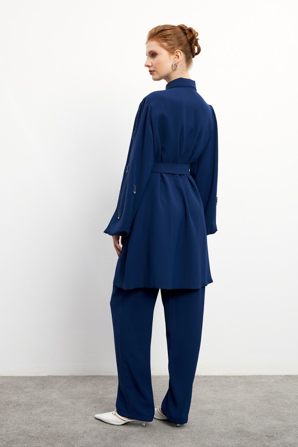 Leora Tunic Trouser Set - Indigo