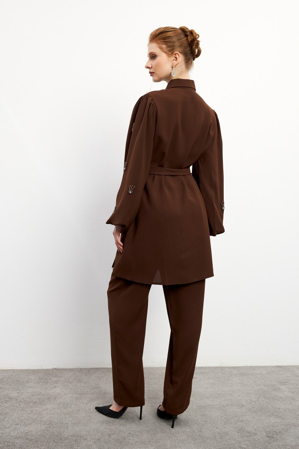 Leora Tunic Trouser Set - Brown
