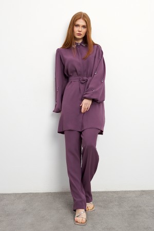 Leora Tunik Pantolon Takım - Leylak