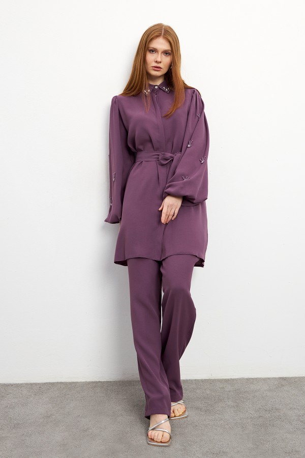 Leora Tunik Pantolon Takım - Leylak