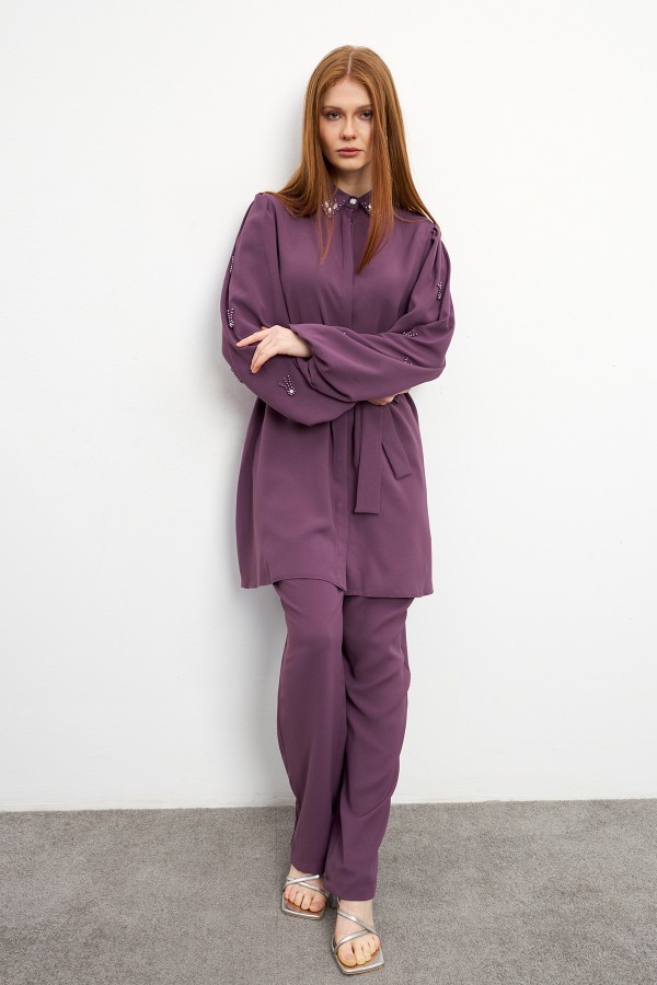 Leora Tunic Trouser Set - Lilac