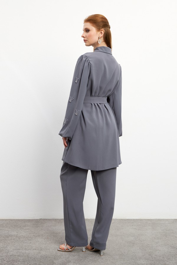 Leora Tunic Trouser Set - Gray