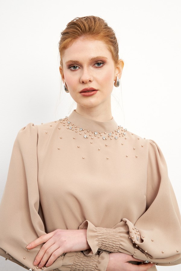 Valeria Etek Bluz Takım - Bej