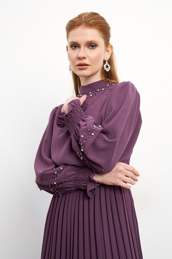 Valeria Skirt Blouse Set - Lilac