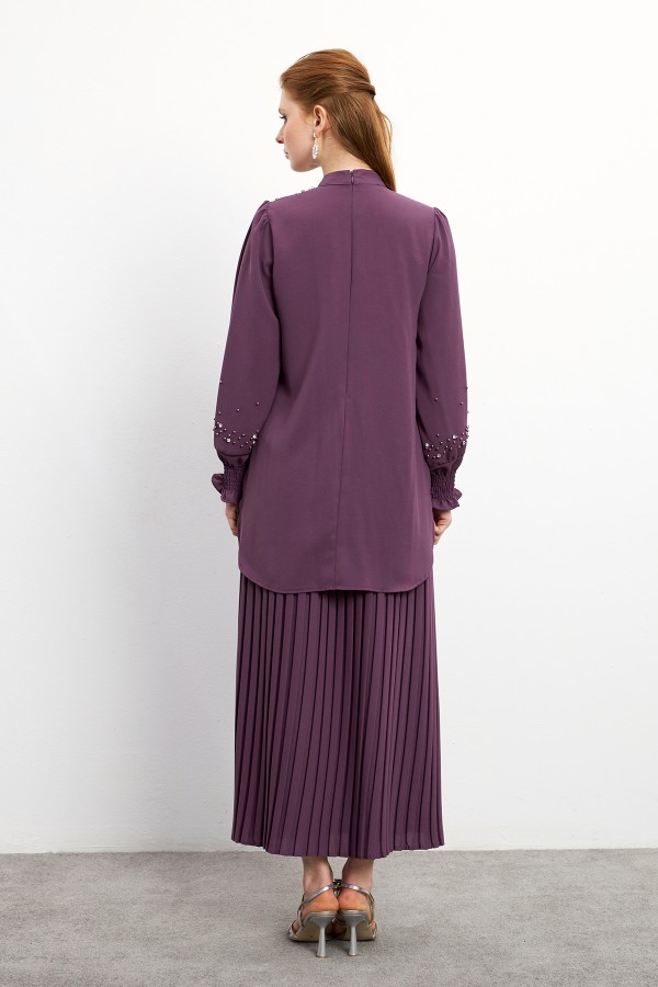 Valeria Skirt Blouse Set - Lilac