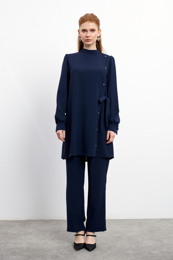 Eliza Tunik Pantolon Takım - Lacivert